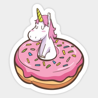 Donut disturb - Cute little unicorn on a donut you and your kids would love! - Available in stickers, clothing, etc Sticker